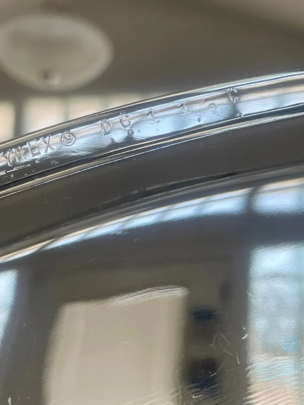 PYREX oval glass lid. DC 1-1/2 C